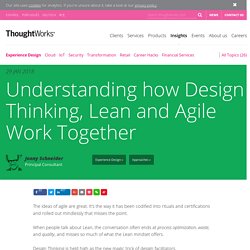 Understanding how Design Thinking, Lean and Agile Work Together
