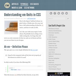 Understanding em Units in CSS