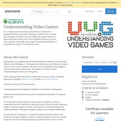 Understanding Video Games - University of Alberta