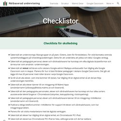 Nätbaserad undervisning - Checklistor