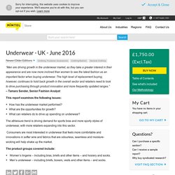 Underwear - UK - June 2016 - Market Research Report