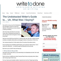 The Undistracted Writer's Guide to... Uh, What Was I Saying?