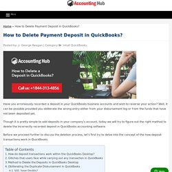 How to Undo a Deposit in QuickBooks: ☎1844 313 4856