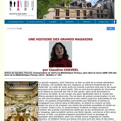 UNE HISTOIRE DES GRANDS MAGASINS