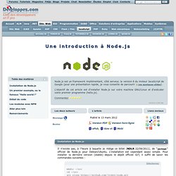 Une introduction à node.js