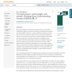 Unemployment, underweight, and obesity: Findings from Understanding Society (UKHLS) - ClinicalKey