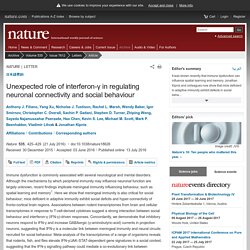 Unexpected role of interferon-γ in regulating neuronal connectivity and social behaviour : Nature : Nature Research