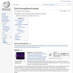 List of unexplained sounds