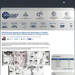 Unfinished sprite drawings and official art for Street Fighter 3: 3rd Strike show moves that didn't make it, different designs for characters and more