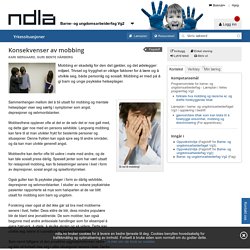 Konsekvenser av mobbing - Barne- og ungdomsarbeiderfag