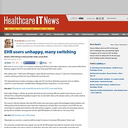 EHR users unhappy, many switching