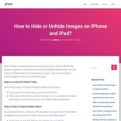 How to Hide or Unhide Images on iPhone and iPad? - Norton Setup