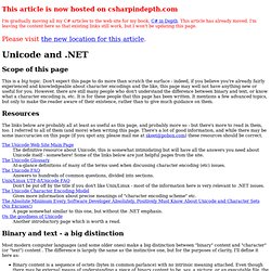 Unicode and .NET