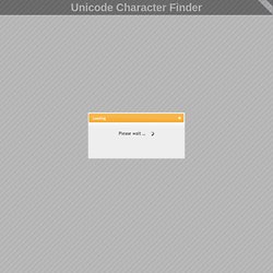 Unicode Character Finder