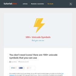 You don’t need icons! Here are 100+ unicode symbols that you can use