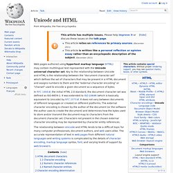 Unicode and HTML