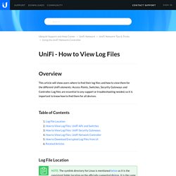 UniFi - How to View Log Files – Ubiquiti Support and Help Center