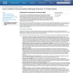 Cisco Unified Communications Manager Express 11.0 Data Sheet