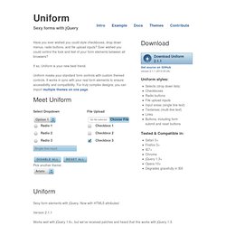 Uniform - Sexy forms with jQuery