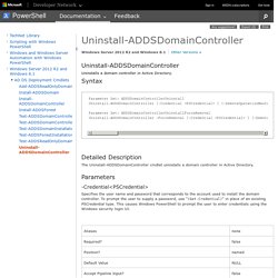Uninstall-ADDSDomainController