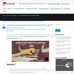 How to Uninstall AVG Antivirus Free Edition 2012?