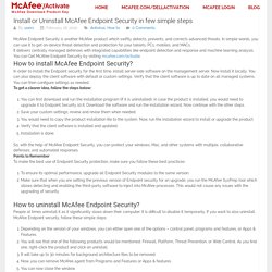 Install or Uninstall McAfee Endpoint Security in few simple steps -