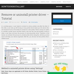 Remove or uninstall printer driver from Windows and Mac