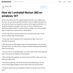 How do I uninstall Norton 360 on windows 10?