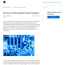 On-line Uninterruptible Power Supplies – Influence Mastery Inc.