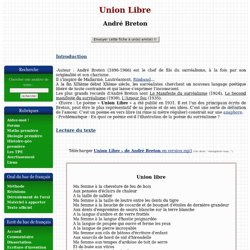 Union Libre - André Breton - Commentaire