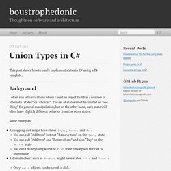 Union types in C# - boustrophedonic