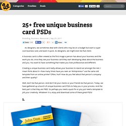 25+ free unique business card PSDs