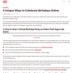 5 Unique Ways to Celebrate Birthdays Online