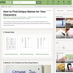 How to Find Unique Names for Your Characters (with Examples)