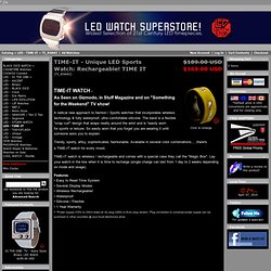 TIME-IT - Unique LED Sports Watch: Recharageable! LED Watch Stop