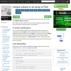 Unique values in an array in Perl