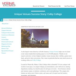 Unique Venues Success Story: Colby College