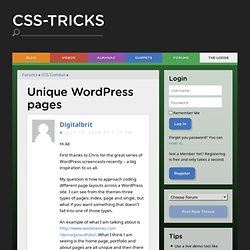 Unique WordPress pages - CSS-Tricks Forums