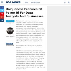 Uniqueness Features Of Power Bi For Data Analysts And Businesses - Magnetoz