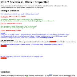 Unit 7 Section 2 : Direct Proportion
