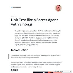 Unit Test like a Secret Agent with Sinon.js