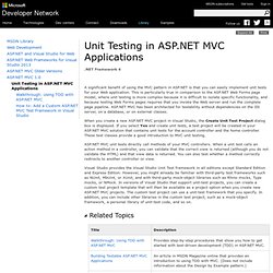 Unit Testing in ASP.NET MVC Applications
