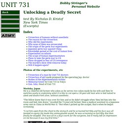 UNIT 731 Unlocking a Deadly Secret