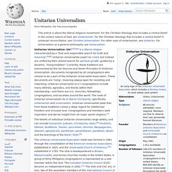 Unitarian Universalism - Wikipedia