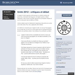 Unité 2012 : critiques et débat