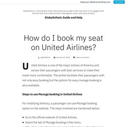 How do I book my seat on United Airlines? – Globalinfonic Guide and Help