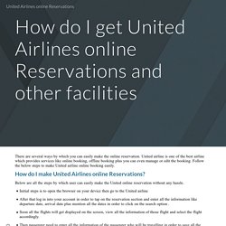 United Airlines online Reservations