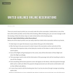 United Airlines online Reservations