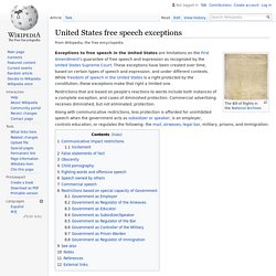 United States free speech exceptions - Wikipedia