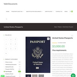 United States Passports - Valid Documents
